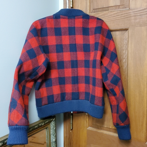 J.Crew Wool Buffalo Check Plaid Bomber Jacket - Picture 5 of 16